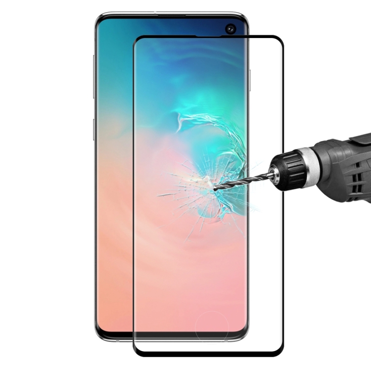 

ENKAY Hat-Prince 0.26mm 9H 3D Curved Surface Full Screen Cover Hot Bending Tempered Color Film for Galaxy S10 (Black)