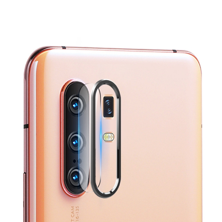 

For Vivo X30 0.3mm Metal Rear Camera Lens Ring + Rear Camera Lens Tempered Glass Film Set (Black)