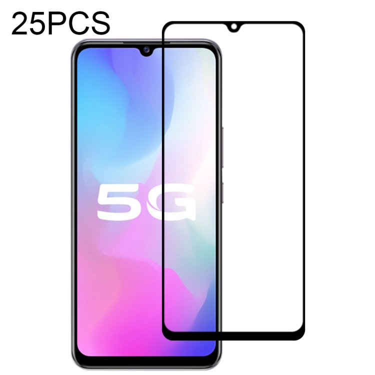 

For vivo Y73s 25 PCS Full Glue Full Screen Tempered Glass Film