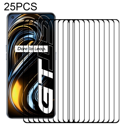 

For OPPO Realme GT 5G 25 PCS Full Glue Full Cover Screen Protector Tempered Glass Film