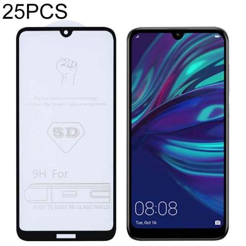 

25 PCS 9H 5D Full Glue Full Screen Tempered Glass Film for Huawei Y7 (2019) / Enjoy 9