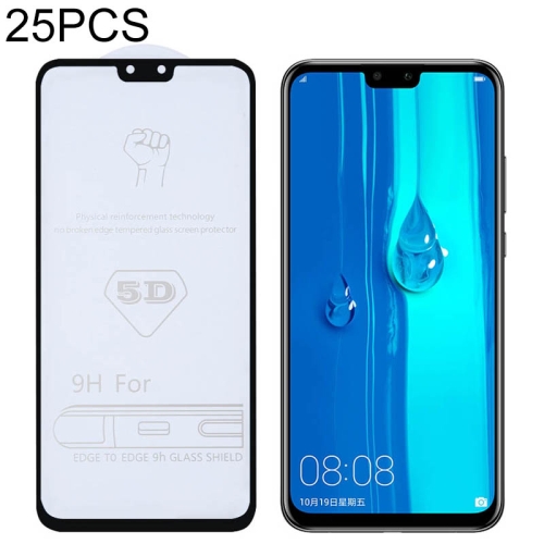 

25 PCS 9H 5D Full Glue Full Screen Tempered Glass Film for Huawei Y9 (2019) / Enjoy 9 Plus