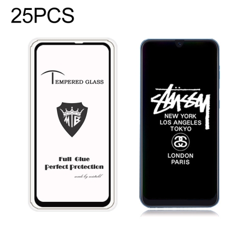 

25 PCS MIETUBL Full Screen Full Glue Anti-fingerprint Tempered Glass Film for Galaxy A60 & M40(Black)