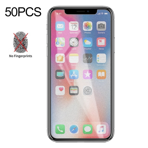 

50 PCS Matte Frosted Tempered Glass Film for iPhone X / XS / iPhone 11 Pro, No Retail Package