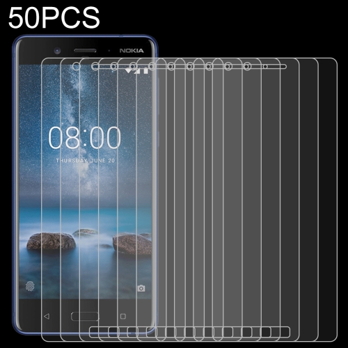 

50 PCS 0.26mm 9H 2.5D Tempered Glass Film for Nokia 8, No Retail Package