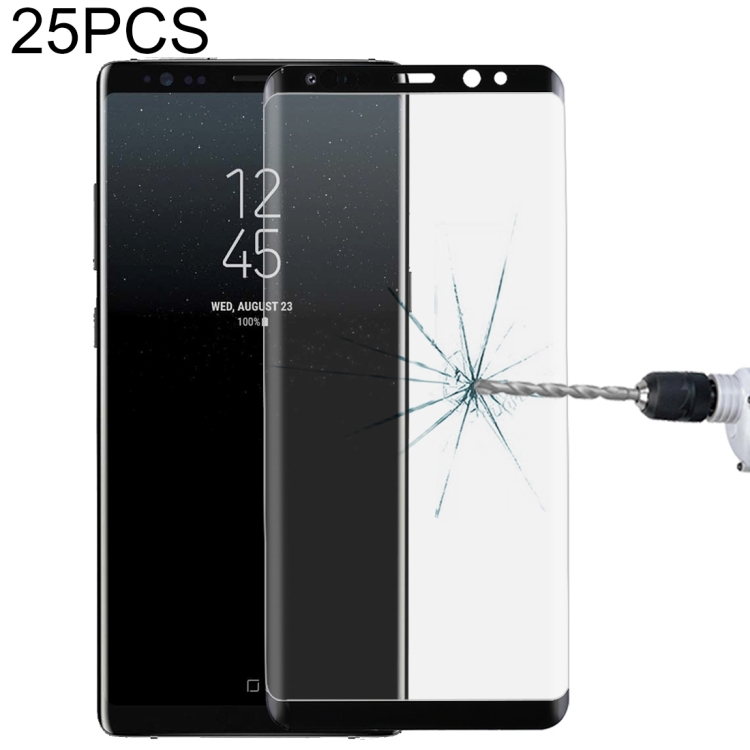 

25 PCS For Galaxy Note 8 0.3mm 9H Surface Hardness 3D Explosion-proof Full Screen Tempered Glass Film (Black)