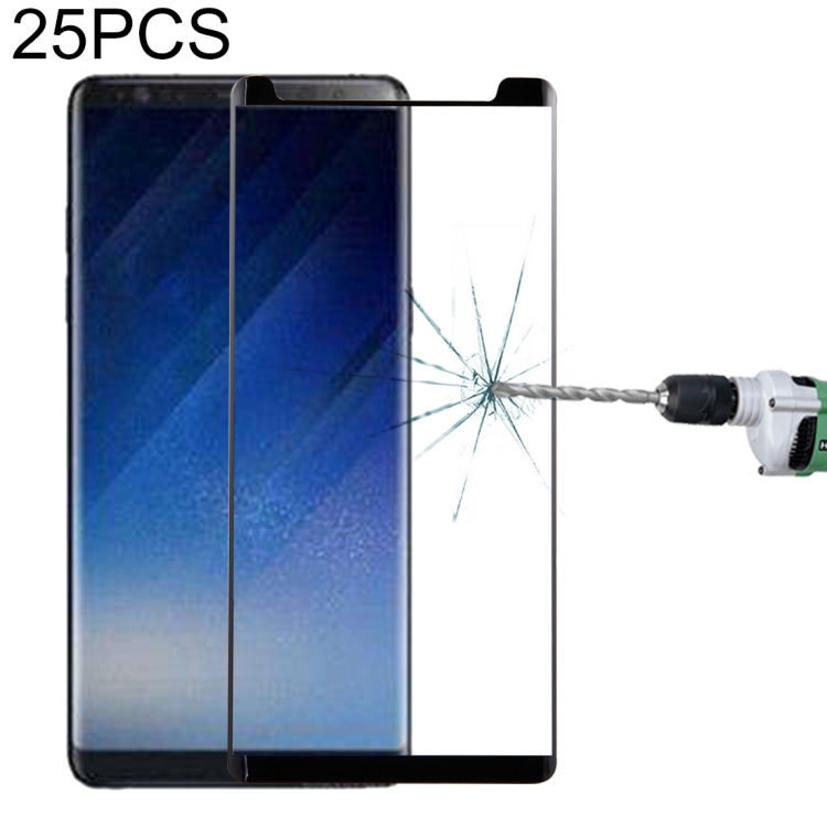 

25 PCS For Galaxy Note 8 0.3mm 9H Surface Hardness 3D Curved Silk-screen Non-full Screen Tempered Glass Screen Protector (Black)