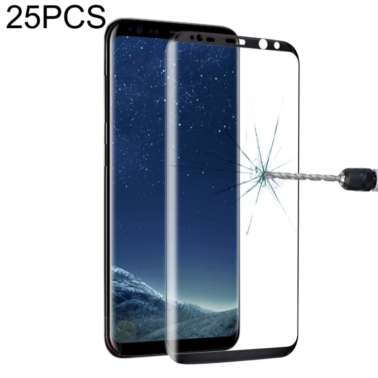 

25 PCS Full Screen Tempered Glass Screen Protector For Galaxy S8 / G9500 (Black)
