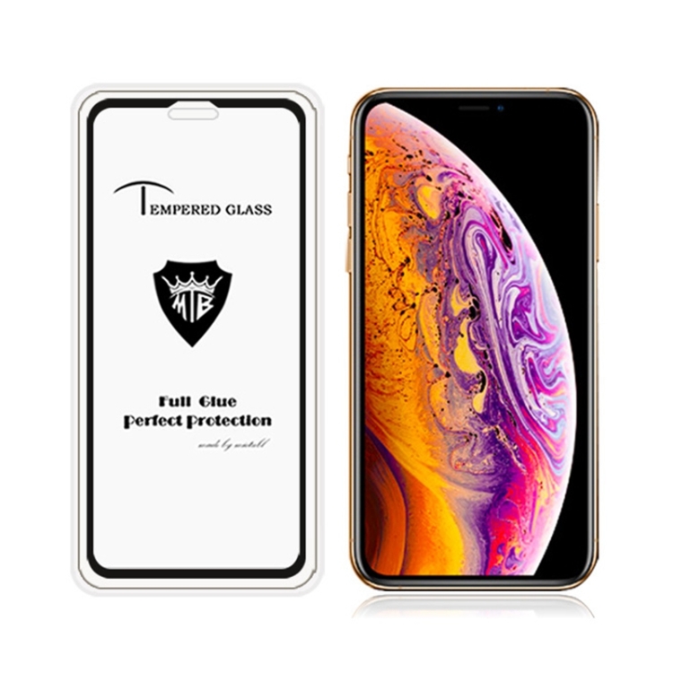 

Full Screen Full Glue Anti-fingerprint Tempered Glass Film for iPhone X / XS (Black)