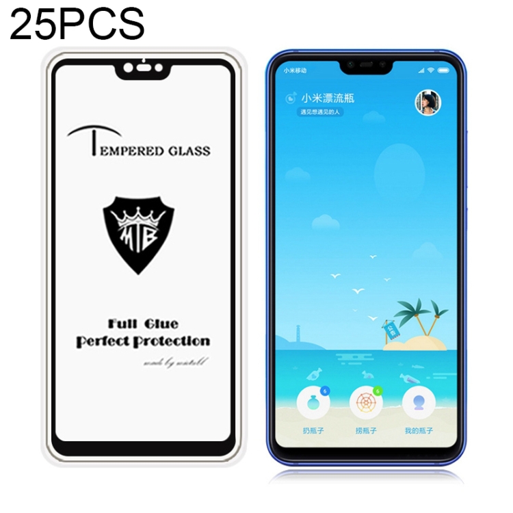 

25 PCS MIETUBL Full Screen Full Glue Anti-fingerprint Tempered Glass Film for Xiaomi Mi 8 Lite(Black)