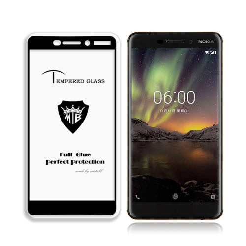 

MIETUBL Full Screen Full Glue Anti-fingerprint Tempered Glass Film for Nokia 6.1 (Black)