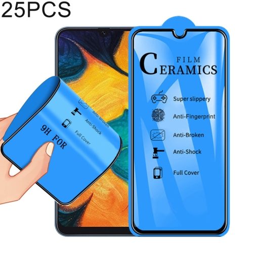 

25 PCS 2.5D Full Glue Full Cover Ceramics Film for Galaxy A20 / A30 / A50 / M30