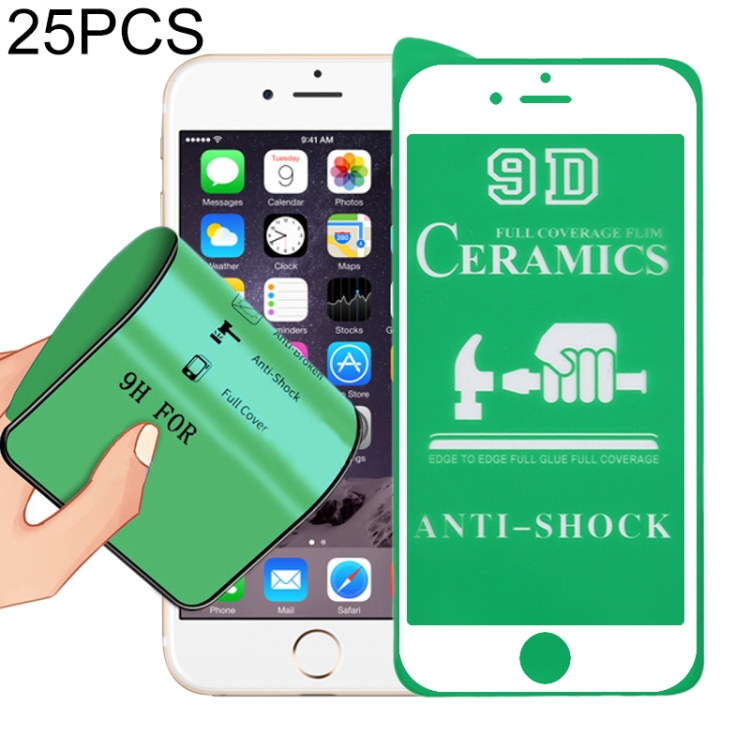 

25 PCS 2.5D Full Glue Full Cover Ceramics Film for iPhone 6(White)