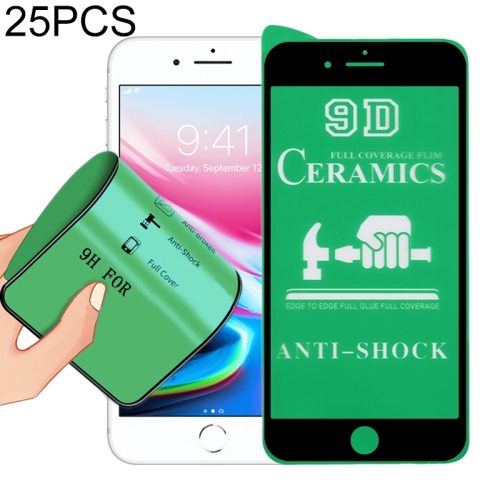 

25 PCS 2.5D Full Glue Full Cover Ceramics Film for iPhone 8 Plus / 7 Plus (Black)