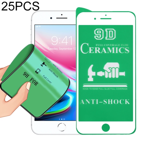 

25 PCS 2.5D Full Glue Full Cover Ceramics Film for iPhone 8 Plus / 7 Plus (White)