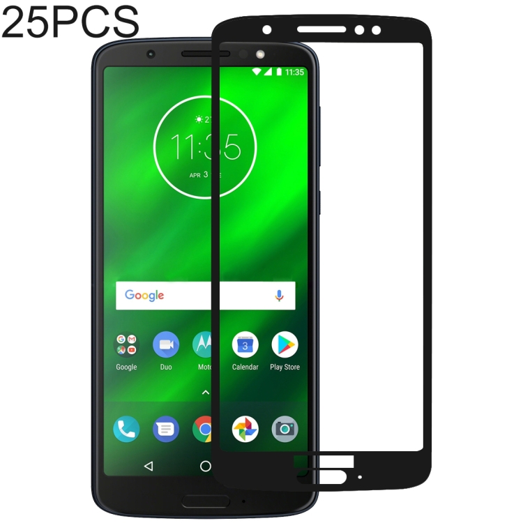 

25 PCS Full Glue Full Cover Screen Protector Tempered Glass film for Motorola Moto G6 Plus