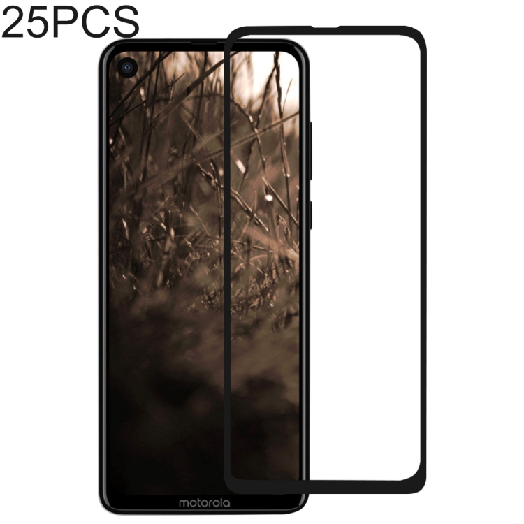 

25 PCS Full Glue Full Cover Screen Protector Tempered Glass film for Motorola Moto P40