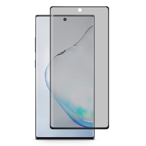 

For Galaxy Note 10 0.3mm 9H Surface Hardness 3D Privacy Curved Edge Glue Curved Full Screen Tempered Glass Film, Fingerprint Unlock Is Not Supported (Black)