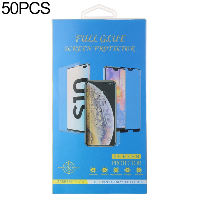

50 PCS Paper Outer + Plastic Inner Packaging Box for Tempered Glass Screen Protector