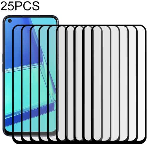 

For OPPO A72 25 PCS 9D Full Glue Full Screen Tempered Glass Film