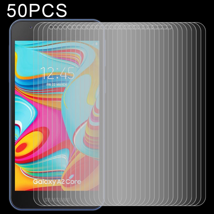 

50 PCS 2.5D Non-Full Screen Tempered Glass Film for Galaxy A2 Core