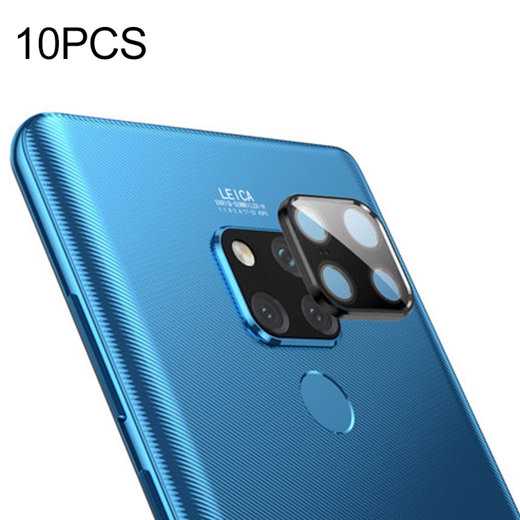 

10 PCS Titanium Alloy Metal Camera Lens Protector Tempered Glass Film for Huawei Mate 20X (Black)