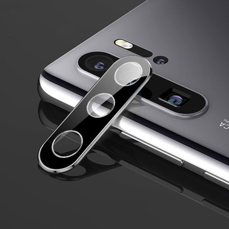 

Titanium Alloy Metal Camera Lens Protector Tempered Glass Film for Huawei P30 Pro (Black)