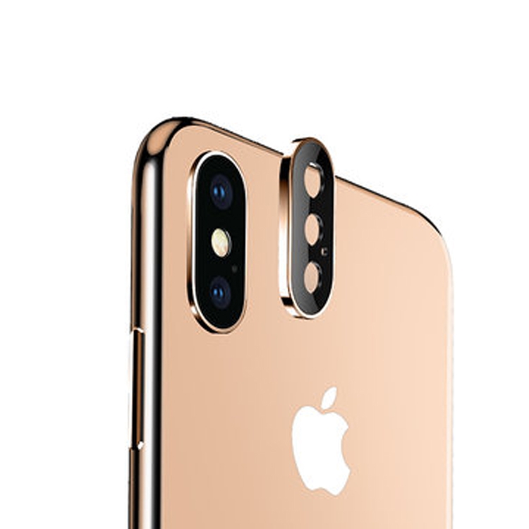 

Titanium Alloy Metal Camera Lens Protector Tempered Glass Film for iPhone XS Max(Gold)