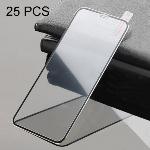

25 PCS Titanium Alloy Metal Edge Full Coverage Front Tempered Glass Screen Protector for iPhone 11 Pro Max / XS Max(Black)