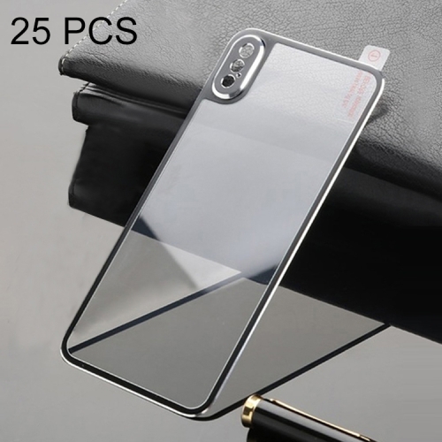 

25 PCS Titanium Alloy Metal Edge Full Coverage Back Tempered Glass Screen Protector for iPhone XS / X (Black)