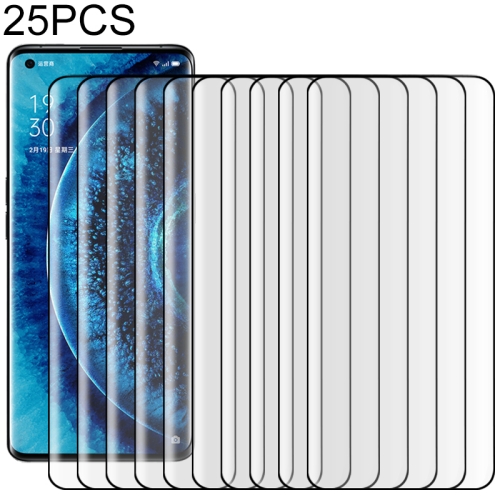 

25 PCS For OPPO Find X2 9H HD 3D Curved Edge Tempered Glass Film (Black)