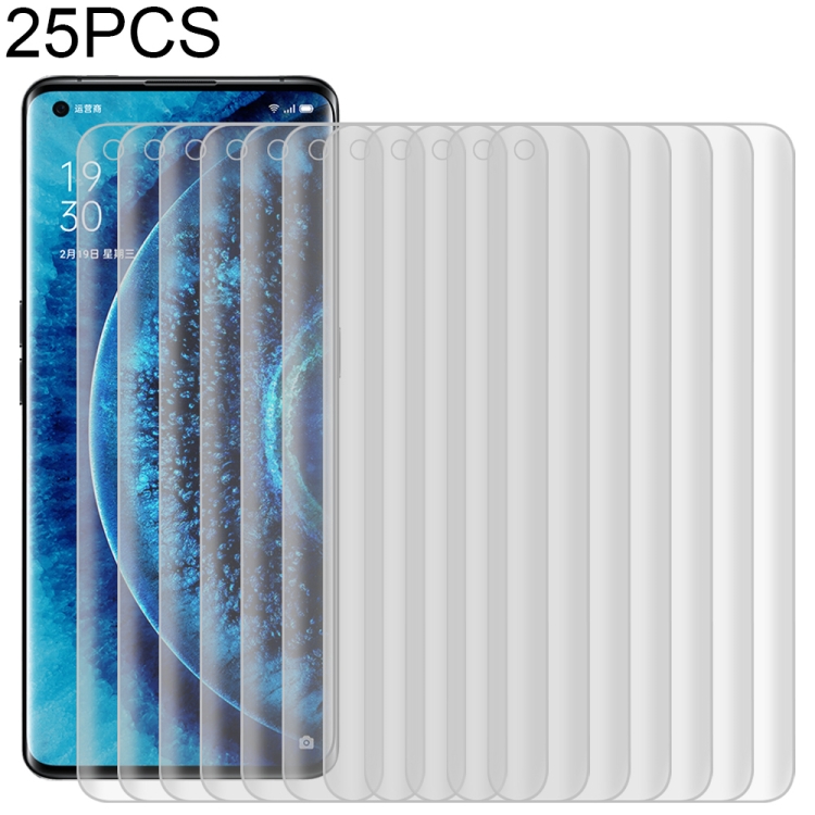 

25 PCS For OPPO Find X2 Pro 9H HD 3D Curved Edge Tempered Glass Film
