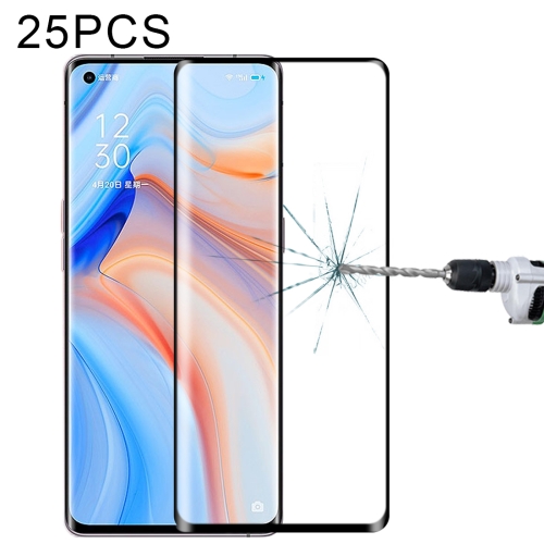 

For OPPO Reno4 Pro 25 PCS 3D Curved Edge Full Screen Tempered Glass Film