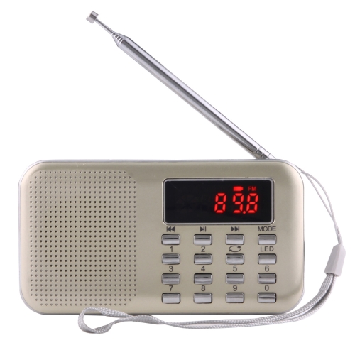

Y-896 Portable Stereo LCD Digital FM AM Radio Speaker, Rechargeable Li-ion Battery, Support Micro TF Card / USB / MP3 Player