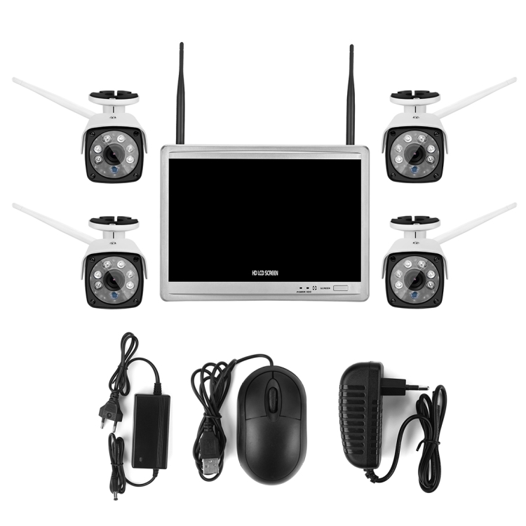 

COTIER N4B3H2-P12/Kit 1080P Wireless Network Video Recorder Surveillance System Display:12.5 inch (White)