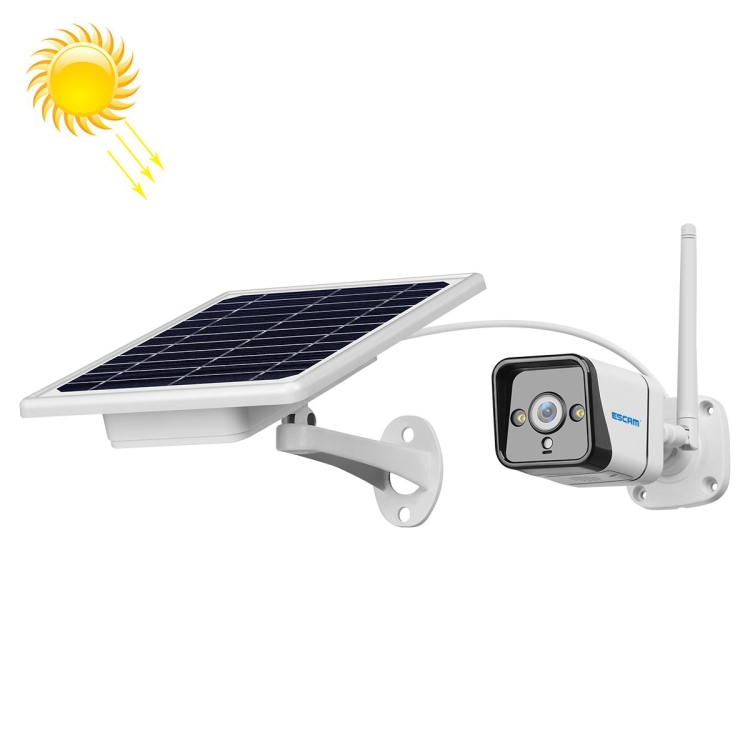 

ESCAM QF120 1080P IP66 Waterproof WiFi IP Camera with Solar Panel, Support Night Vision & Motion Detection & Two Way Audio & TF Card