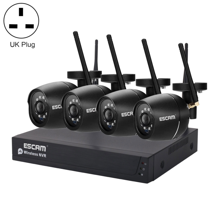 

ESCAM WNK204 Tuya HD 1080P 4CH Wireless NVR Security System, UK Plug