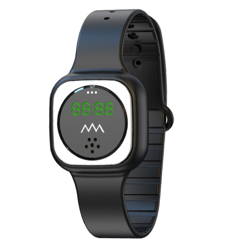 

F9 Outdoor Silica Gel Mosquito Repellent Wristband with Clock(Black)