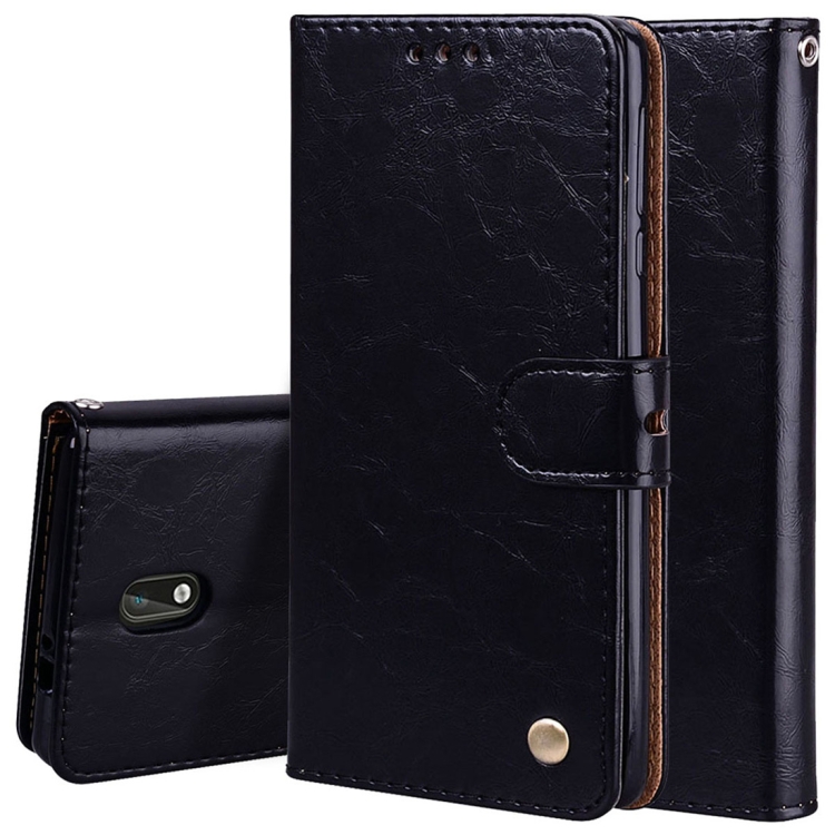 

For Nokia 3 Business Style Oil Wax Texture Horizontal Flip Leather Case with Holder & Card Slots & Wallet(Black)