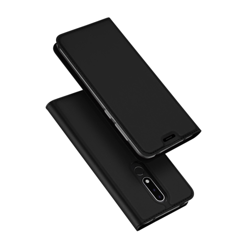 

DUX DUCIS Skin Pro Series Horizontal Flip PU + TPU Leather Case for Nokia 3.1 Plus, with Holder & Card Slots (Black)