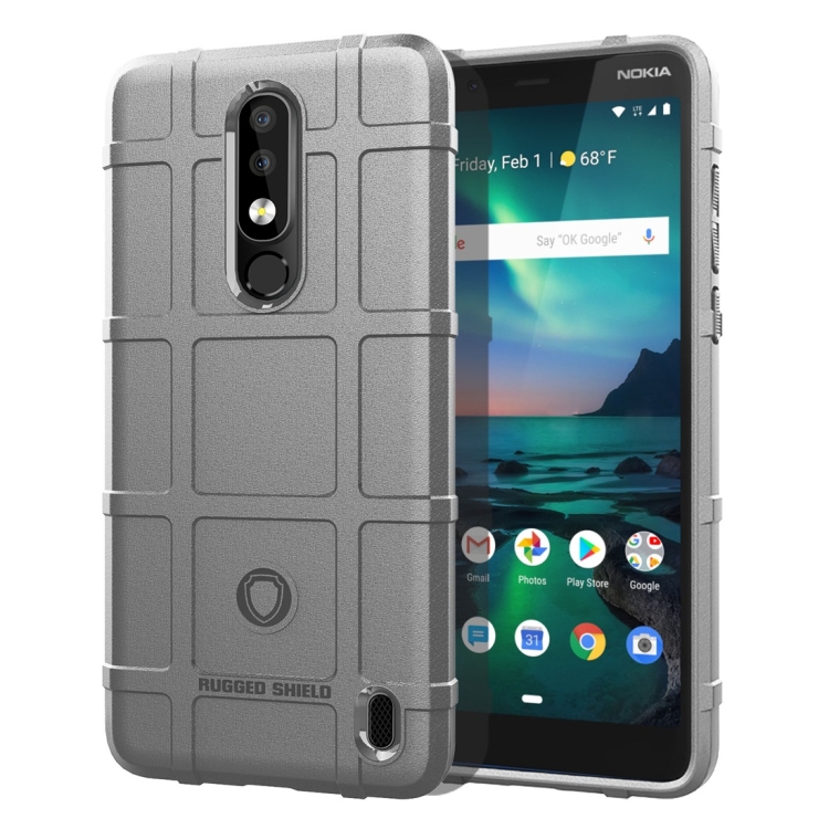 

Full Coverage Shockproof TPU Case for Nokia 3.1 Plus, US Version (Grey)