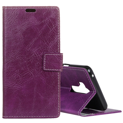 

Retro Crazy Horse Texture Horizontal Flip Leather Case for Nokia 8.1 / X7, with Holder & Card Slots & Photo Frame (Purple)