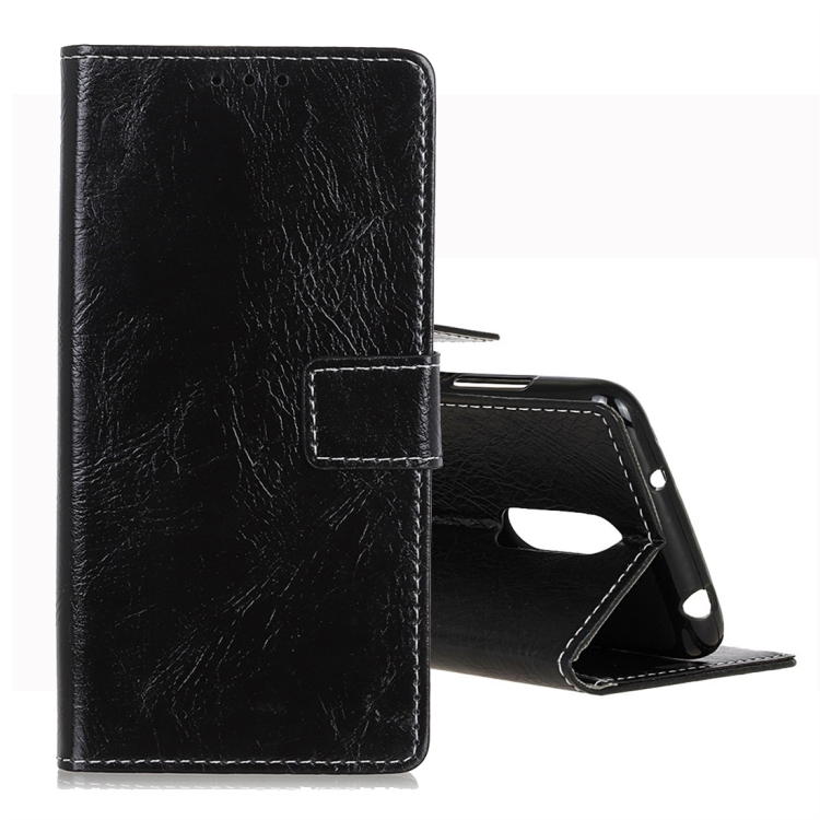 

Retro Crazy Horse Texture Horizontal Flip Leather Case for Nokia 3.2, with Holder & Card Slots & Wallet & Photo Frame (Black)