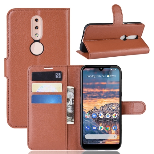 

Litchi Texture Horizontal Flip Leather Case for Nokia 4.2, with Wallet & Holder & Card Slots (Brown)