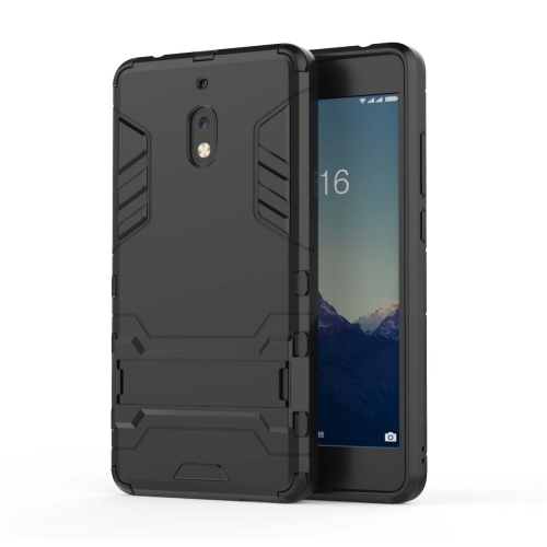 

Shockproof PC + TPU Case for Nokia 2.1, with Holder(Black)