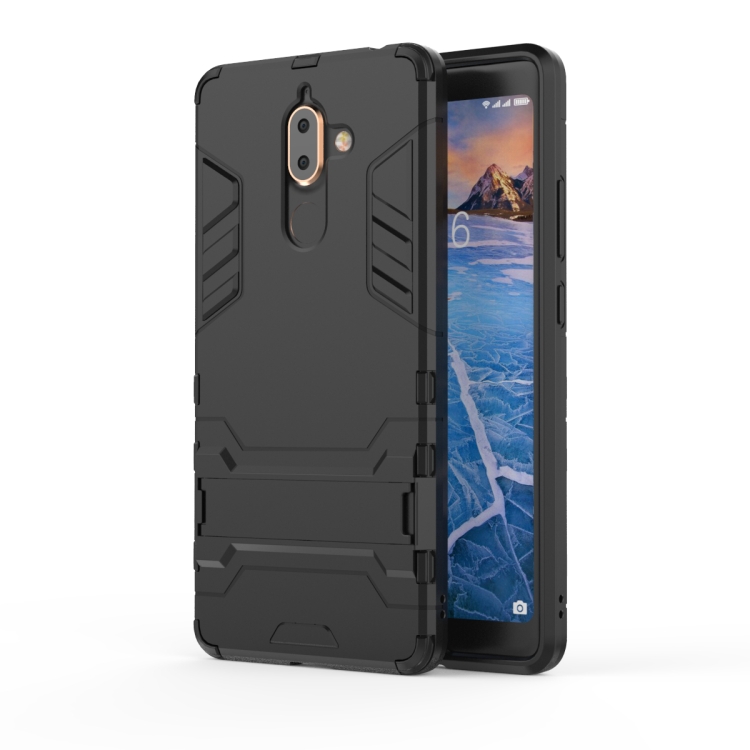 

Shockproof PC + TPU Case for Nokia 7 Plus 2018, with Holder(Black)
