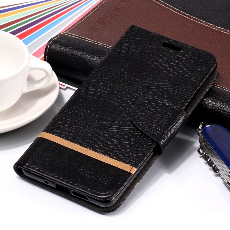 

Crocodile Texture Horizontal Flip Leather Case for Nokia 7 Plus, with Holder & Card Slots(Black)