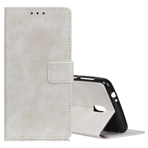 

Retro Crazy Horse Texture Horizontal Flip Leather Case for Nokia 1 Plus, with Holder & Card Slots & Photo Frame (White)