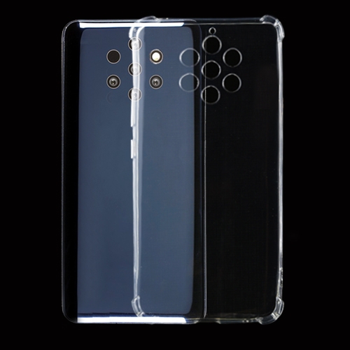 

For Nokia 9 Four-Corner Shockproof Ultra-Thin Transparent TPU Case