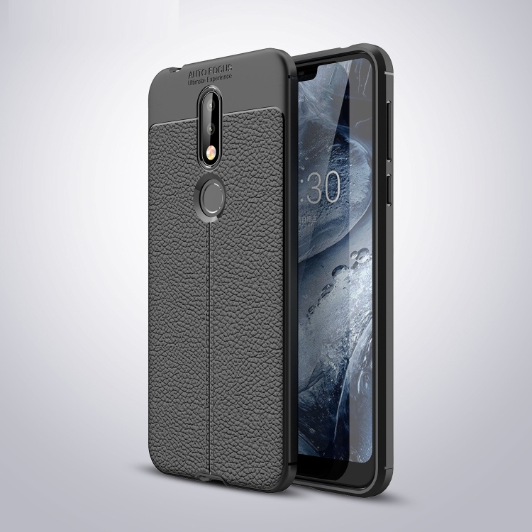 

Litchi Texture TPU Shockproof Case for Nokia 7.1 (Black)
